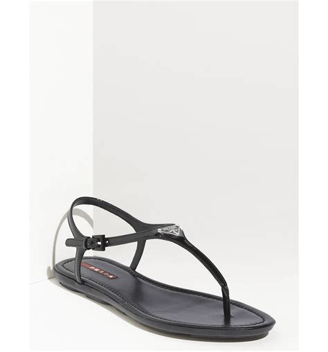 prada t strap flat sandals|prada plexiglass sandals.